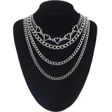 Layered Heart Chain Necklace Set For Girls Punk Women Choker Female Jewelry