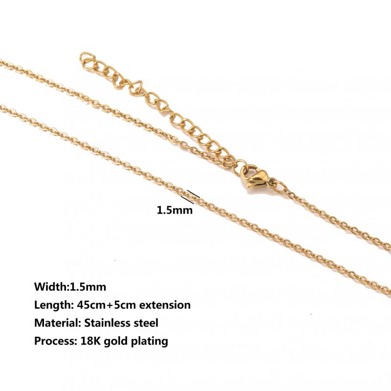 5pcs Stainless Steel Cross Chain Necklace DIY Lobster Clasp