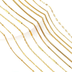 5pcs Stainless Steel Cross Chain Necklace DIY Lobster Clasp