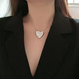 Foxanry Silver Necklace Love Heart Pendant Party Jewelry for Women