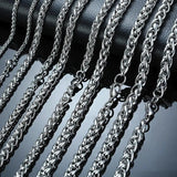 Punk Silver Stainless Steel Wheat Chains Men Necklace Male Choker