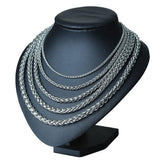 Punk Silver Stainless Steel Wheat Chains Men Necklace Male Choker
