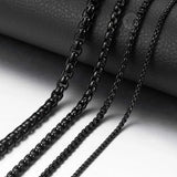 Round Box Link Chain Necklace For Men Stainless Steel KNM118