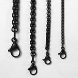 Round Box Link Chain Necklace For Men Stainless Steel KNM118