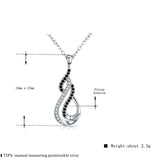 Fine Silver Black&White Stone Necklace Women P186
