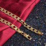 18K 10mm Wide Cuban Chain Necklace for Men Long
