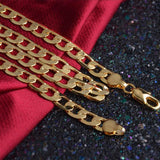 18K 10mm Wide Cuban Chain Necklace for Men Long
