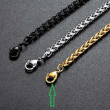 Stainless Steel Single Twisted Necklace Chain Silver