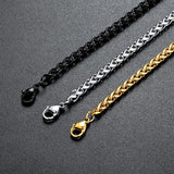 Stainless Steel Single Twisted Necklace Chain Silver