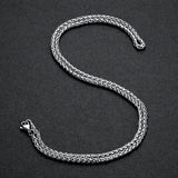Stainless Steel Single Twisted Necklace Chain Silver