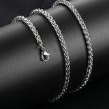 Stainless Steel Single Twisted Necklace Chain Silver