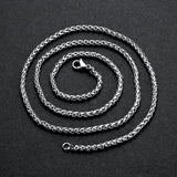 Stainless Steel Single Twisted Necklace Chain Silver