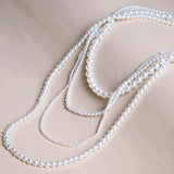 Classic Multilayer Pearl Necklace for Women Long Sweater Chain