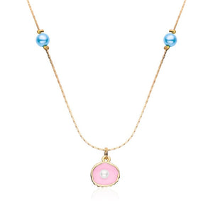 Merliah Mermaid Tale Pearl Necklace Pink Shell Metal Princess Jewelry