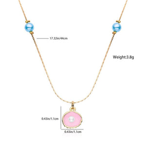 Merliah Mermaid Tale Pearl Necklace Pink Shell Metal Princess Jewelry
