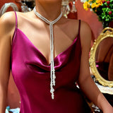 Adjustable Bow Chain Necklace Y2K Accessories