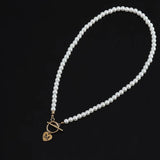 Initial Letter Necklace Women Stainless Steel Pendant with Toggle Clasp