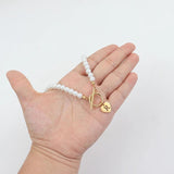 Initial Letter Necklace Women Stainless Steel Pendant with Toggle Clasp