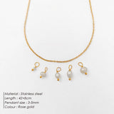 5Pcs Freshwater Pearl Necklace - Irregular Pendant Neck Chain DIY Jewelry