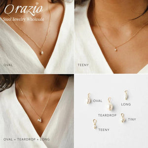 5Pcs Freshwater Pearl Necklace - Irregular Pendant Neck Chain DIY Jewelry