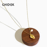 Silver Plated Baroque Pendant Necklace with Natural Freshwater Pearl