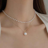 Tassel Pearl Butterfly Necklace Stainless Steel Wedding Jewelry