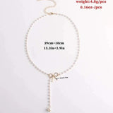 Tassel Pearl Butterfly Necklace Stainless Steel Wedding Jewelry