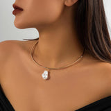 Baroque Pearl Pendant Necklace Choker for Women