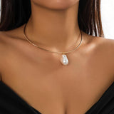Baroque Pearl Pendant Necklace Choker for Women