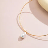 Baroque Pearl Pendant Necklace Choker for Women