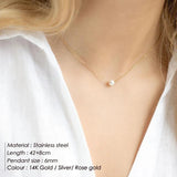 Stainless Steel Necklace with Freshwater Pearl Pendant