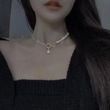 Baroque Pearls Toggle Clasp Choker Necklace
