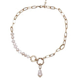 Baroque Pearls Toggle Clasp Choker Necklace