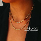 Layered Chain Necklace for Women Geometric Chokers Necklaces