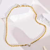 Freshwater Pearl Necklace with Stainless Steel Chain