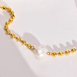 Freshwater Pearl Necklace with Stainless Steel Chain