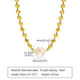 Freshwater Pearl Necklace with Stainless Steel Chain