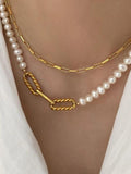 Glass Pearl Necklace for Women Elegant Clavicle Chain Jewelry