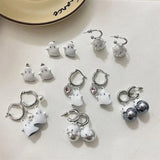 Evil Spirit Drop Earrings & Pearl Ghost Necklace Set