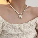 Evil Spirit Drop Earrings & Pearl Ghost Necklace Set