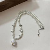 Evil Spirit Drop Earrings & Pearl Ghost Necklace Set