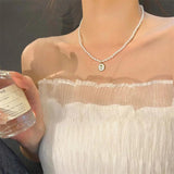 Rose Flower Pearl Necklace Zircon Butterfly Heart Shape Wedding Party Jewelry