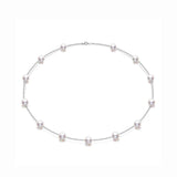 Silver 12 PCS 6mm Pearl Necklace For Women Ladies Chain Choker Jewelry