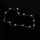 Silver 12 PCS 6mm Pearl Necklace For Women Ladies Chain Choker Jewelry