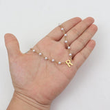Hot Pearl Chain Initial Necklace A-Z Letter Pendant Necklace