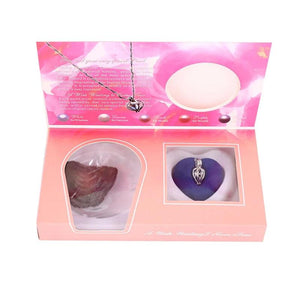 Heart Shape Wish Pearl Pendant Necklace for Women
