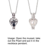 Heart Shape Wish Pearl Pendant Necklace for Women