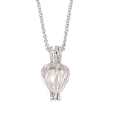Heart Shape Wish Pearl Pendant Necklace for Women