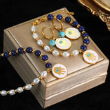 Vintage Eye Pearls Pendant Necklace Choker Chain Waterproof Jewelry