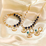 Vintage Eye Pearls Pendant Necklace Choker Chain Waterproof Jewelry